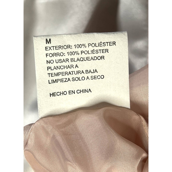 Ci Sono Womens Bomber Jacket Size Medium M Embroidered Pink Satin Coat - Picture 4 of 10